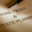 Fountain Pen Lying On The “Living Trust And Estate Planning” – Close Up